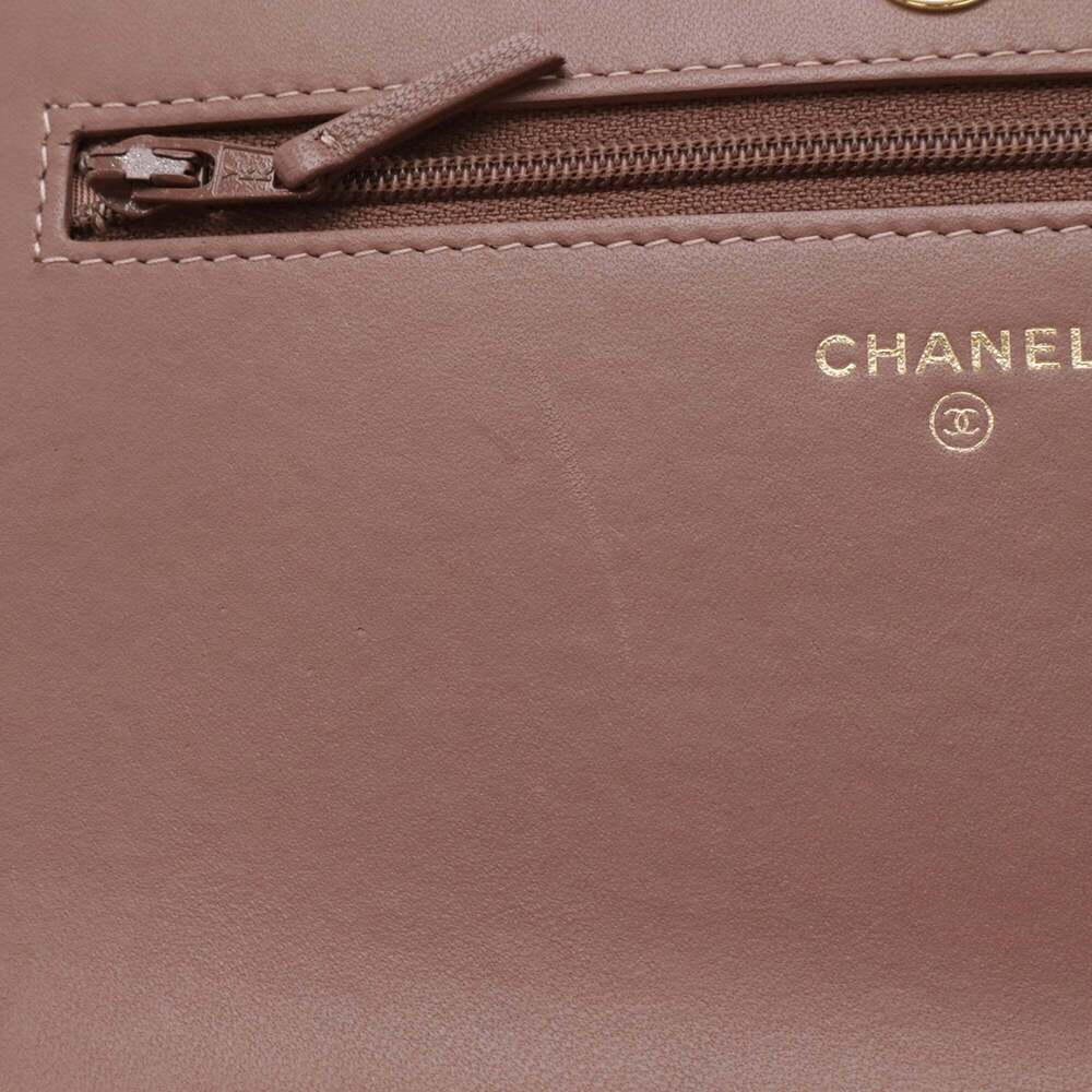 CHANEL Authentic Gray Leather Logo Pochette Wallet - Picture 10 of 10